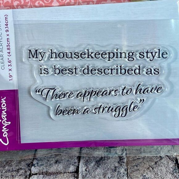 Crafter's Companion Clear Acrylic Stamp NWT Housekeeping 1 Piece Handmade Cards - Picture 3 of 4